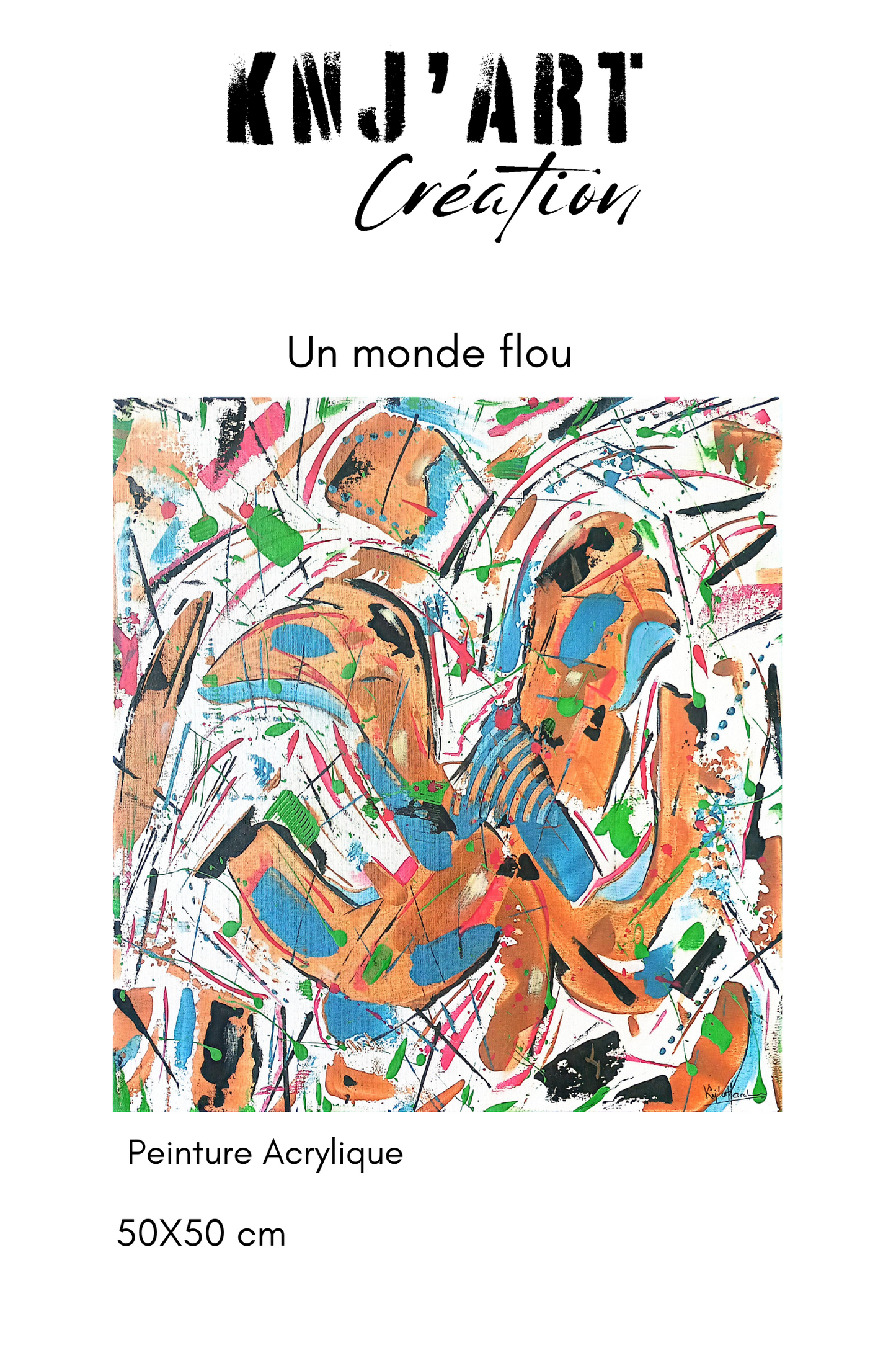 Toile Peinture 50X50 "Un monde flou"