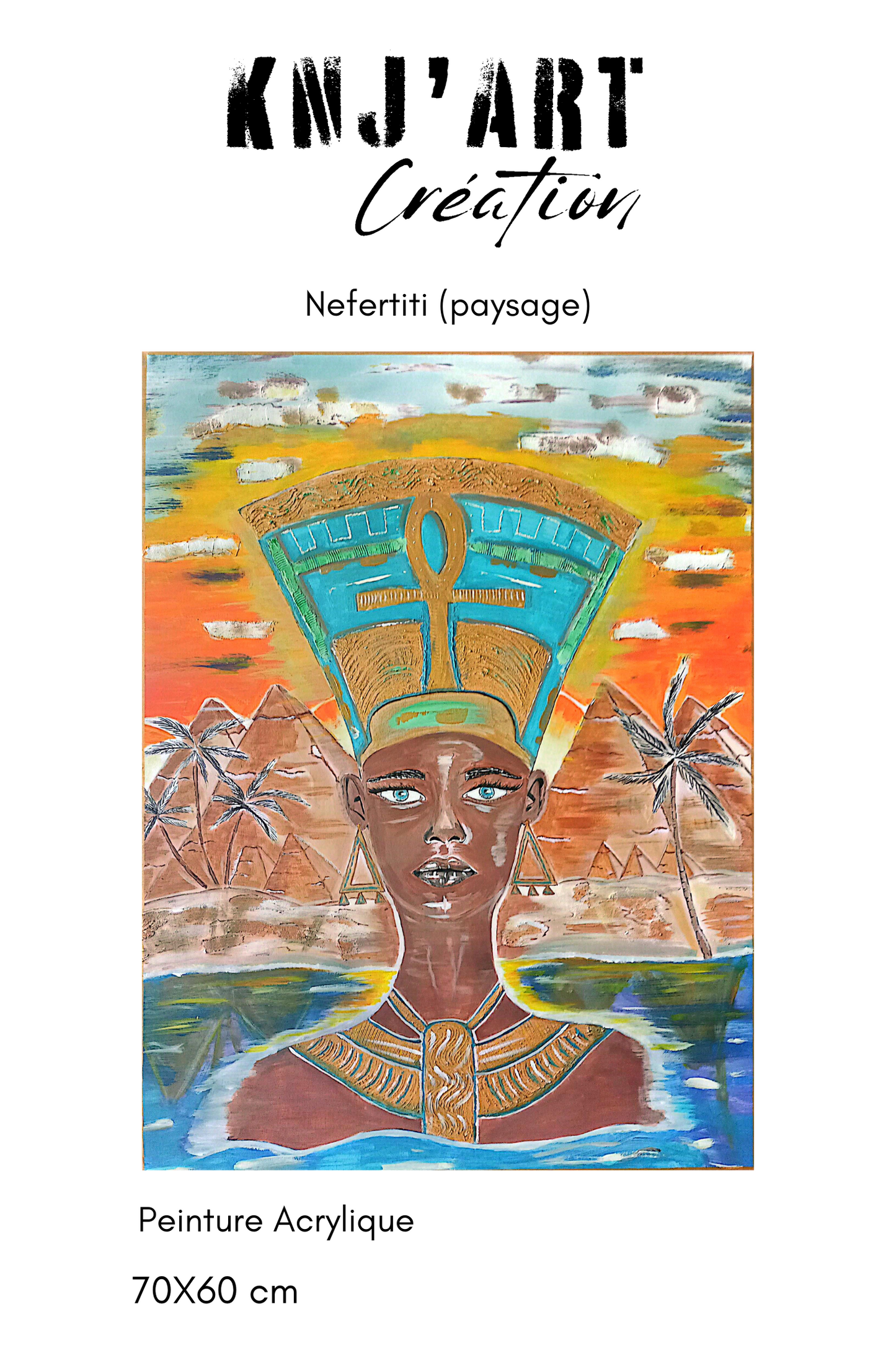 Toile peinture "NEFERTITI" portrait